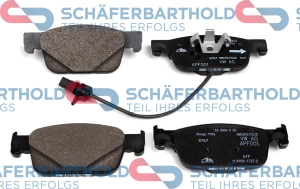 Schferbarthold 315 04 123 01 11 - Тормозные колодки, дисковые, комплект autospares.lv