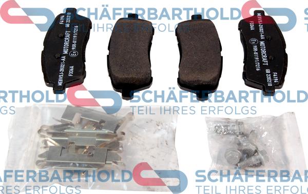 Schferbarthold 315 06 180 01 11 - Тормозные колодки, дисковые, комплект autospares.lv