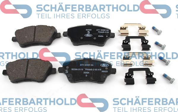 Schferbarthold 315 06 231 01 11 - Тормозные колодки, дисковые, комплект autospares.lv