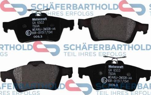 Schferbarthold 315 06 278 01 11 - Тормозные колодки, дисковые, комплект autospares.lv