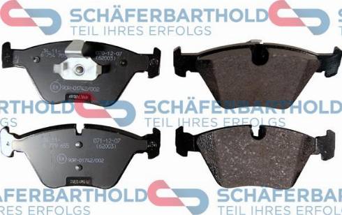 Schferbarthold 315 02 137 01 11 - Тормозные колодки, дисковые, комплект autospares.lv