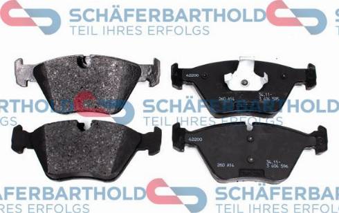 Schferbarthold 315 02 396 01 11 - Тормозные колодки, дисковые, комплект autospares.lv