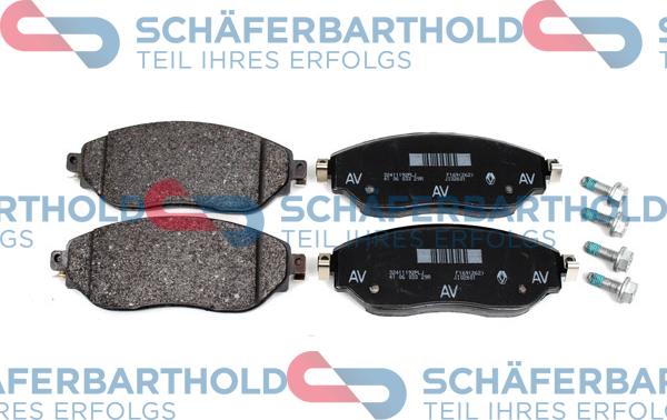 Schferbarthold 315 16 176 01 11 - Тормозные колодки, дисковые, комплект autospares.lv