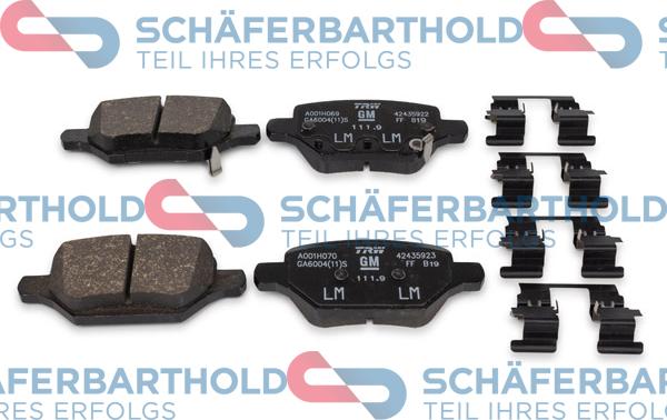 Schferbarthold 315 16 224 01 11 - Тормозные колодки, дисковые, комплект autospares.lv