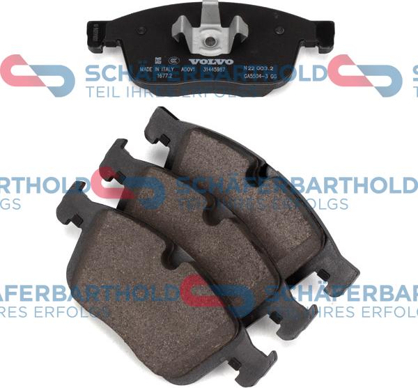 Schferbarthold 315 38 111 01 11 - Тормозные колодки, дисковые, комплект autospares.lv