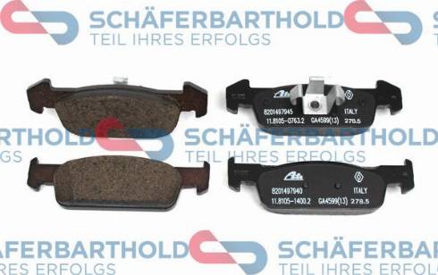 Schferbarthold 315 28 206 01 11 - Тормозные колодки, дисковые, комплект autospares.lv