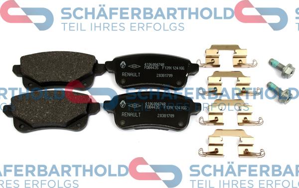 Schferbarthold 315 28 217 01 11 - Тормозные колодки, дисковые, комплект autospares.lv