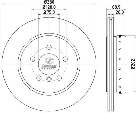 SCHNIEDER AUTOTECH BMS55.00161 - Тормозной диск autospares.lv