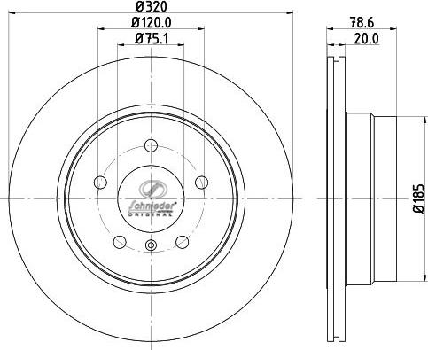 SCHNIEDER AUTOTECH BMS55.00322 - Тормозной диск autospares.lv