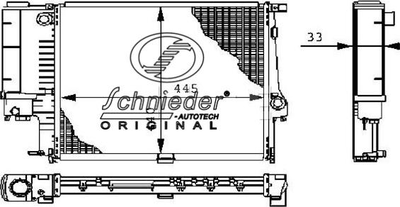 SCHNIEDER AUTOTECH BMS33.00008 - Радиатор, охлаждение двигателя autospares.lv