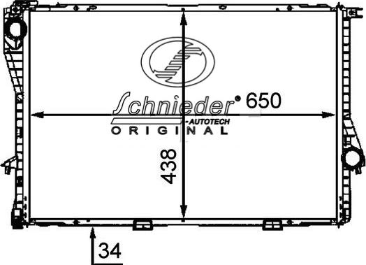 SCHNIEDER AUTOTECH BMS33.00016 - Радиатор, охлаждение двигателя autospares.lv