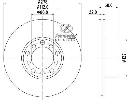 SCHNIEDER AUTOTECH BZS55.00010 - Тормозной диск autospares.lv