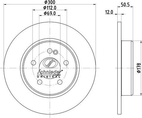 SCHNIEDER AUTOTECH BZS55.00383 - Тормозной диск autospares.lv