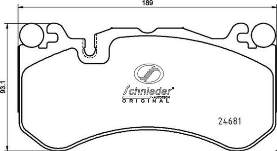 SCHNIEDER AUTOTECH SBP050-142 - Тормозные колодки, дисковые, комплект autospares.lv