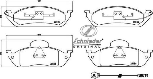 SCHNIEDER AUTOTECH SBP008-661 - Тормозные колодки, дисковые, комплект autospares.lv