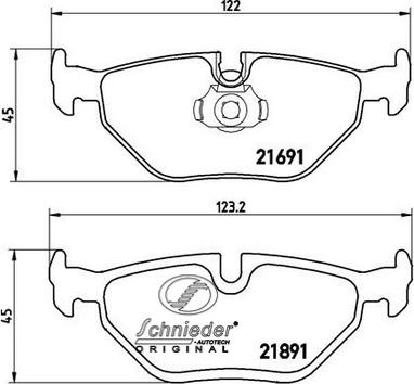 SCHNIEDER AUTOTECH SBP007-981 - Тормозные колодки, дисковые, комплект autospares.lv