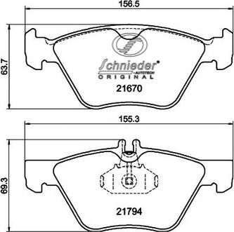 SCHNIEDER AUTOTECH SBP007-861 - Тормозные колодки, дисковые, комплект autospares.lv