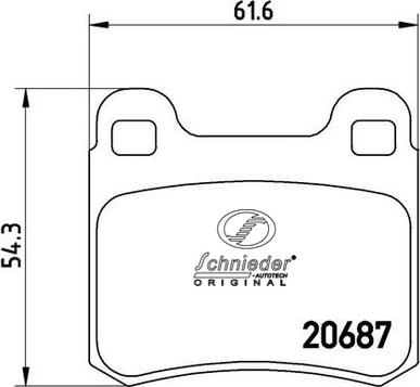 SCHNIEDER AUTOTECH SBP007-351 - Тормозные колодки, дисковые, комплект autospares.lv