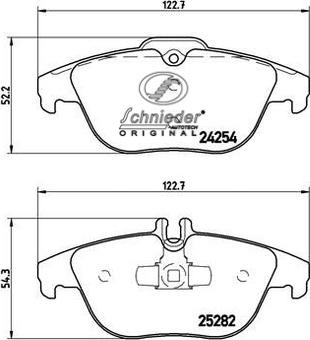 SCHNIEDER AUTOTECH SBP016-281 - Тормозные колодки, дисковые, комплект autospares.lv