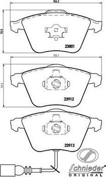 SCHNIEDER AUTOTECH SBP010-351 - Тормозные колодки, дисковые, комплект autospares.lv