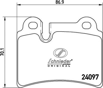 SCHNIEDER AUTOTECH SBP011-861 - Тормозные колодки, дисковые, комплект autospares.lv