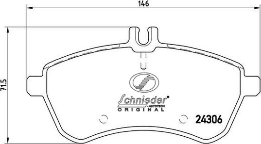 SCHNIEDER AUTOTECH SBP012-581 - Тормозные колодки, дисковые, комплект autospares.lv