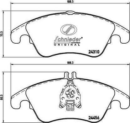 SCHNIEDER AUTOTECH SBP012-621 - Тормозные колодки, дисковые, комплект autospares.lv