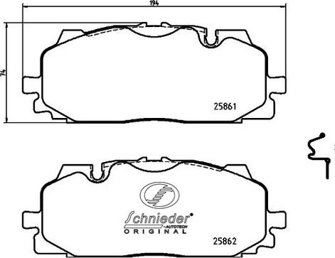 SCHNIEDER AUTOTECH SBP021-641 - Тормозные колодки, дисковые, комплект autospares.lv