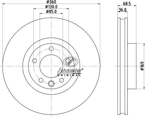 SCHNIEDER AUTOTECH VAS55.00306 - Тормозной диск autospares.lv