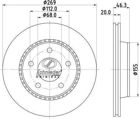 SCHNIEDER AUTOTECH VAS55.00313 - Тормозной диск autospares.lv