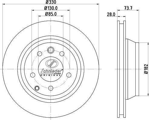 SCHNIEDER AUTOTECH VAS55.00294 - Тормозной диск autospares.lv