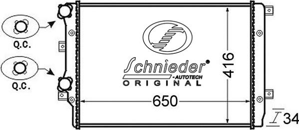 SCHNIEDER AUTOTECH VAS33.00148 - Шланг радиатора autospares.lv