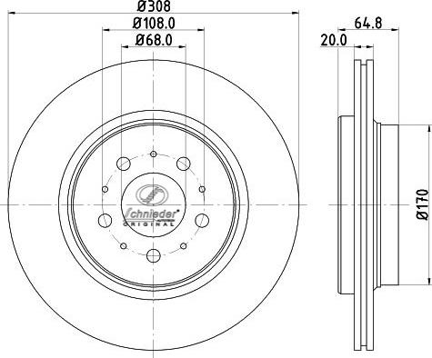 SCHNIEDER AUTOTECH VLS55.00254 - Тормозной диск autospares.lv