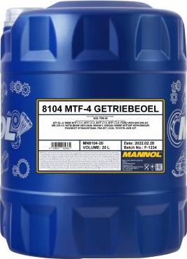 SCT-MANNOL MN8104-20 - Трансмиссионное масло autospares.lv