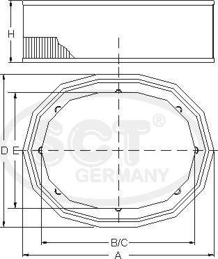 SCT-MANNOL SB 924 - Воздушный фильтр, двигатель autospares.lv