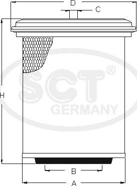 SCT-MANNOL SB 3229 - Воздушный фильтр, двигатель autospares.lv