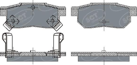 SCT-MANNOL SP 195 PR - Тормозные колодки, дисковые, комплект autospares.lv