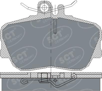 SCT-MANNOL SP234 - Тормозные колодки, дисковые, комплект autospares.lv