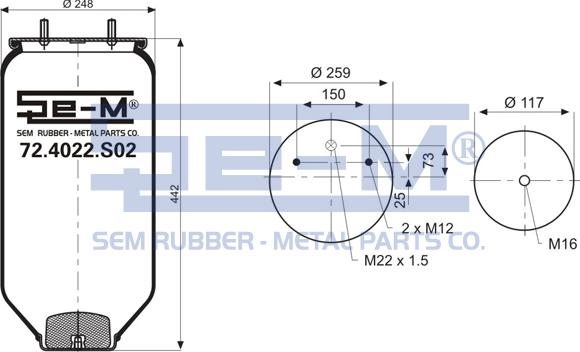 Sem Lastik 72.4022.S02 - Кожух пневматической рессоры autospares.lv