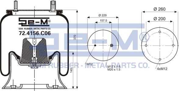 Sem Lastik 72.4156.C06 - Кожух пневматической рессоры autospares.lv