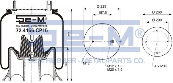 Sem Lastik 72.4156.CP15 - Кожух пневматической рессоры autospares.lv