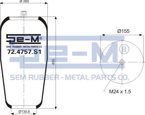 Sem Lastik 72.4757.S1 - Кожух пневматической рессоры autospares.lv