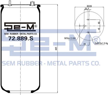 Sem Lastik 72.889.S - Кожух пневматической рессоры autospares.lv