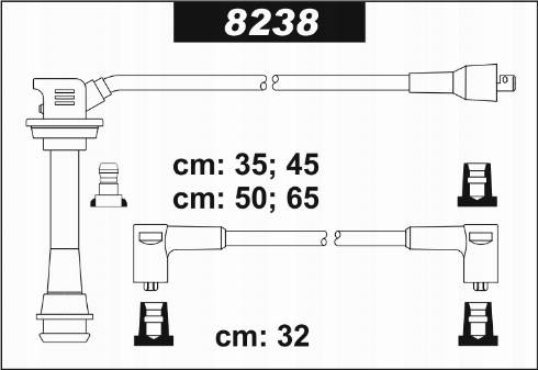 Sentech 8238 - Комплект проводов зажигания autospares.lv