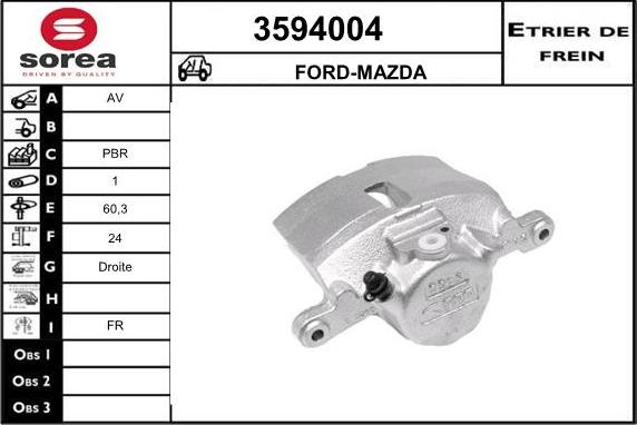 Sera 3594004 - Тормозной суппорт autospares.lv