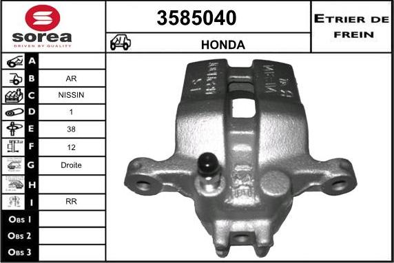 Sera 3585040 - Тормозной суппорт autospares.lv