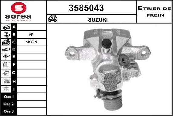 Sera 3585043 - Тормозной суппорт autospares.lv