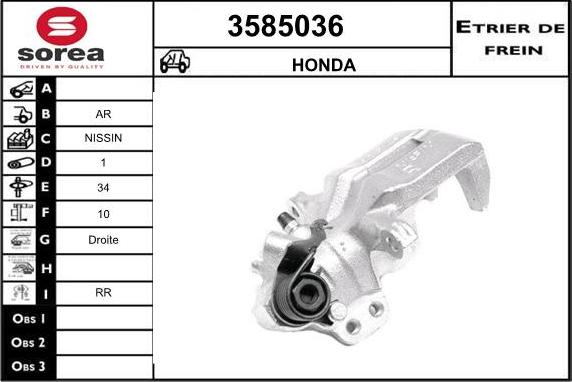 Sera 3585036 - Тормозной суппорт autospares.lv