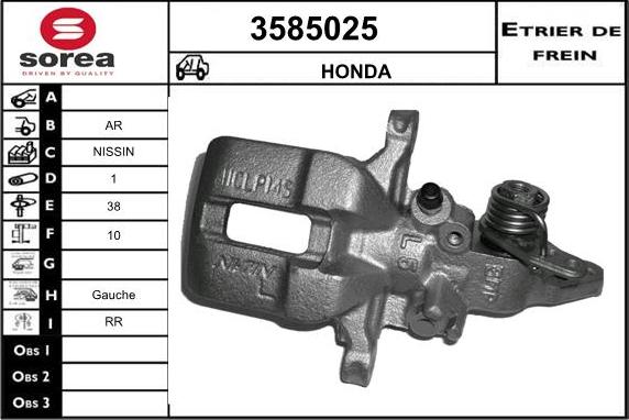 Sera 3585025 - Тормозной суппорт autospares.lv