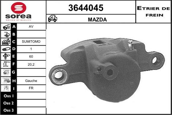 Sera 3644045 - Тормозной суппорт autospares.lv